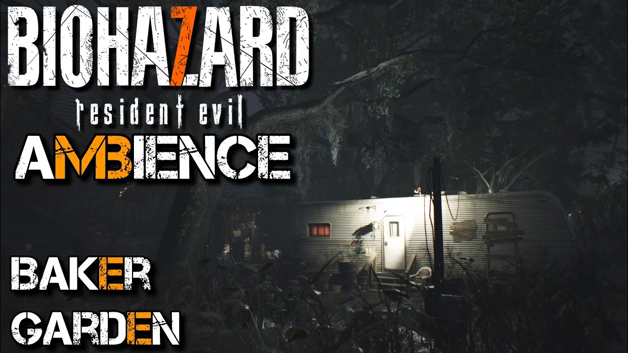 The Baker Garden | Windy Nighttime Noise | Baker Mansion | Horror Ambience | Resident Evil 7 | 8 Hrs
