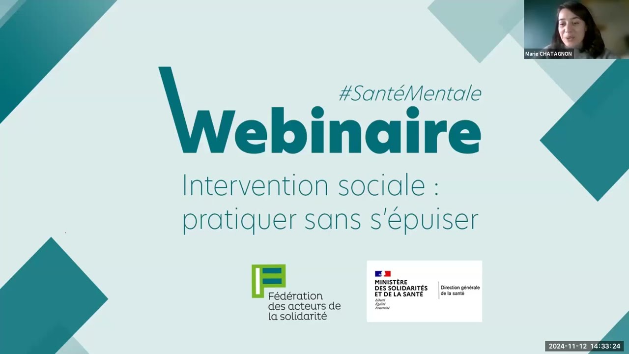 Webinaire Santé mentale - Intervention sociale : pratiquer sans s'épuiser