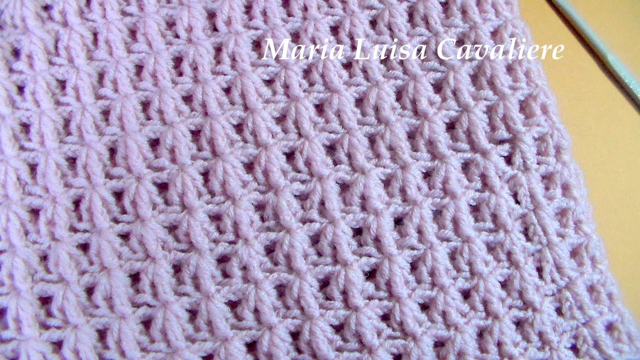 Punto tris in rilievo all'uncinetto tutorial