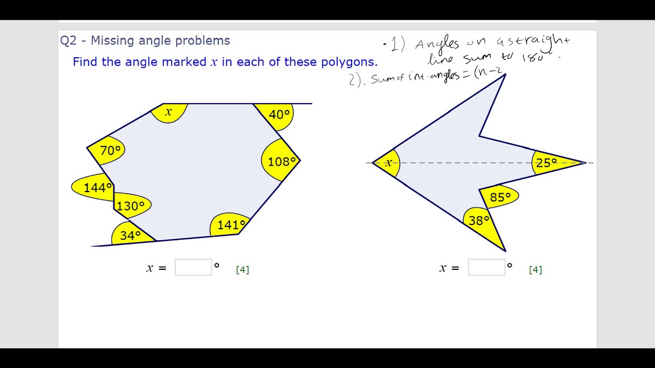 Concave Polygons Sum of angles in polygon support