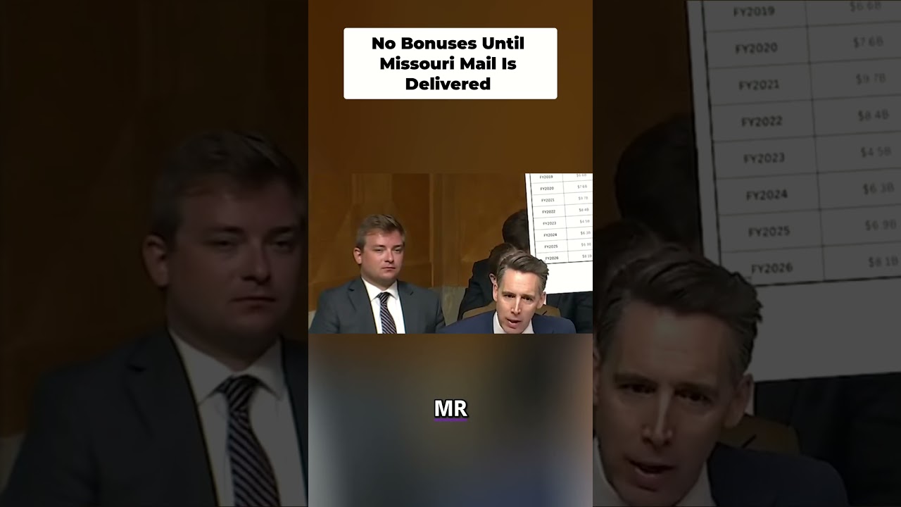 Josh Hawle No Bonuses For Postal Execs Until Mail Arrives!