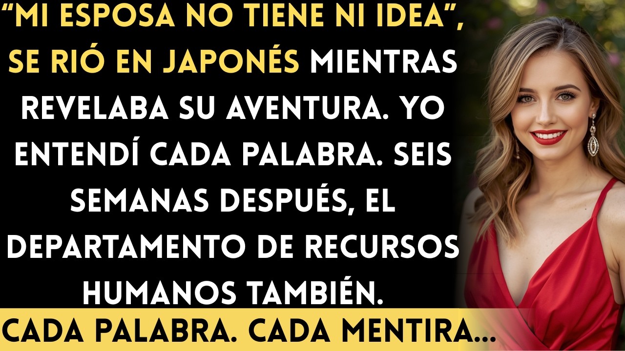 Él dijo: Es demasiado tonta para aprender japonés durante la cena. Yo respondí con fluidez...