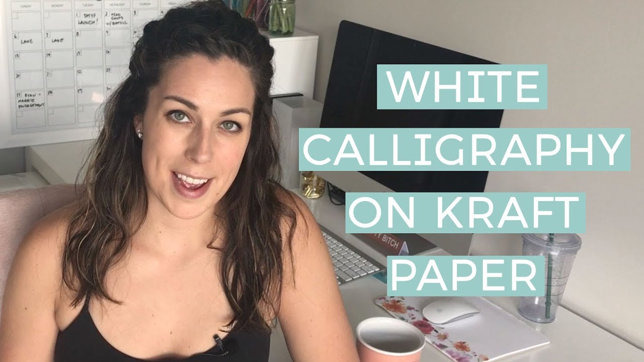 White Calligraphy on Kraft Paper | The Happy Ever Crafter