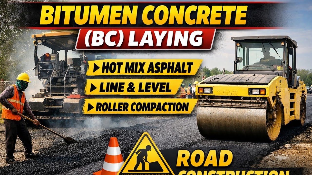 BC Laying Process | Bitumen Concrete Road Work | Hot Mix Asphalt 