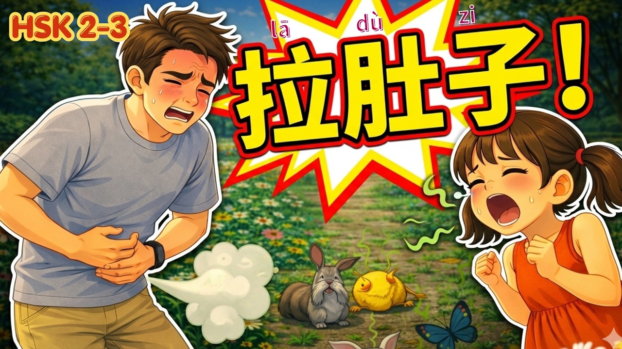 HSK2-3｜拉肚子 Diarrhea | 爆笑学中文 Funny Chinese Story 
