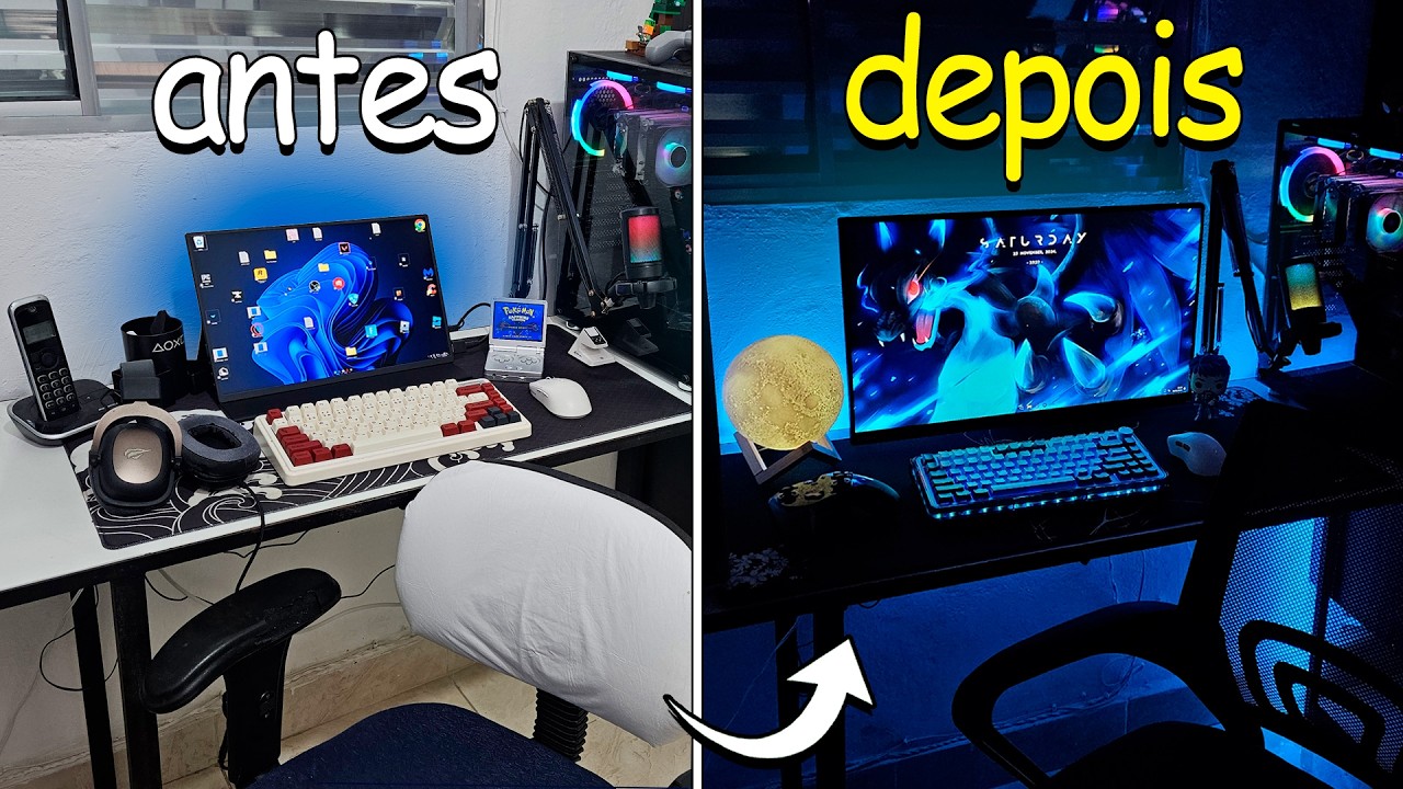 REFORMEI o setup gamer do meu irmão! (de novo kk)