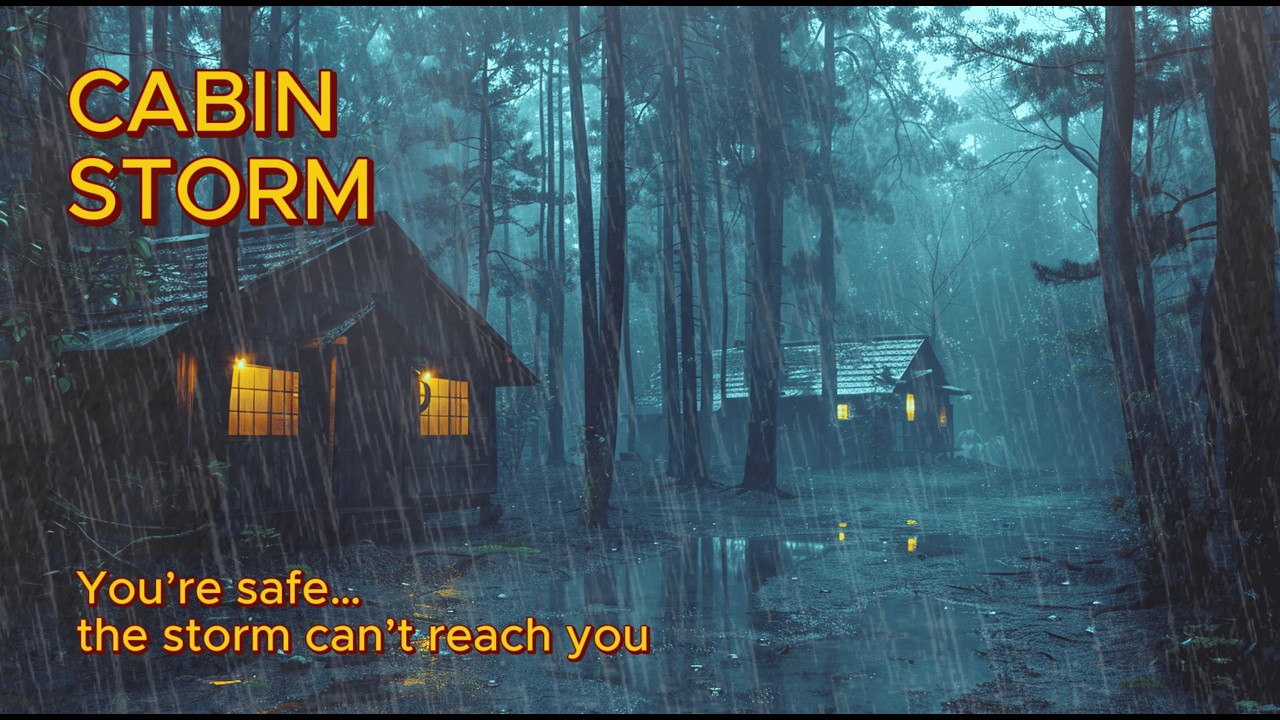 1 Hour Forest Cabin Thunderstorm Ambience