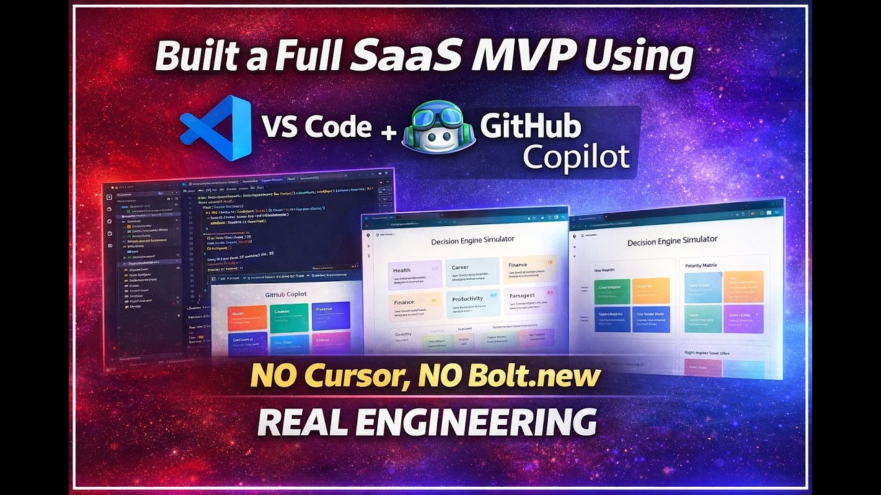 I Built a Full SaaS MVP Using ONLY VS Code + GitHub Copilot (NO Cursor, NO Bolt.new)