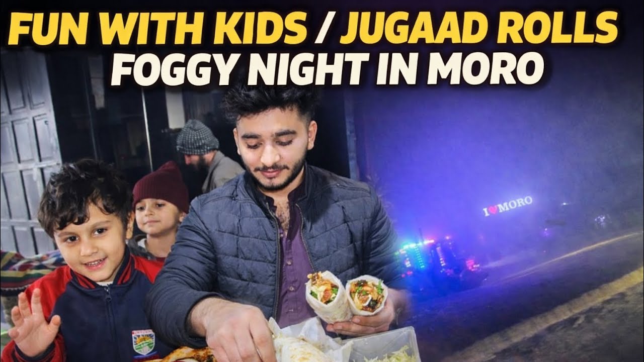 Bacho ko jhulaya jhoola / foggy weather ko enjoy krny k leye hotel gai   /jugad sy banai rolls 