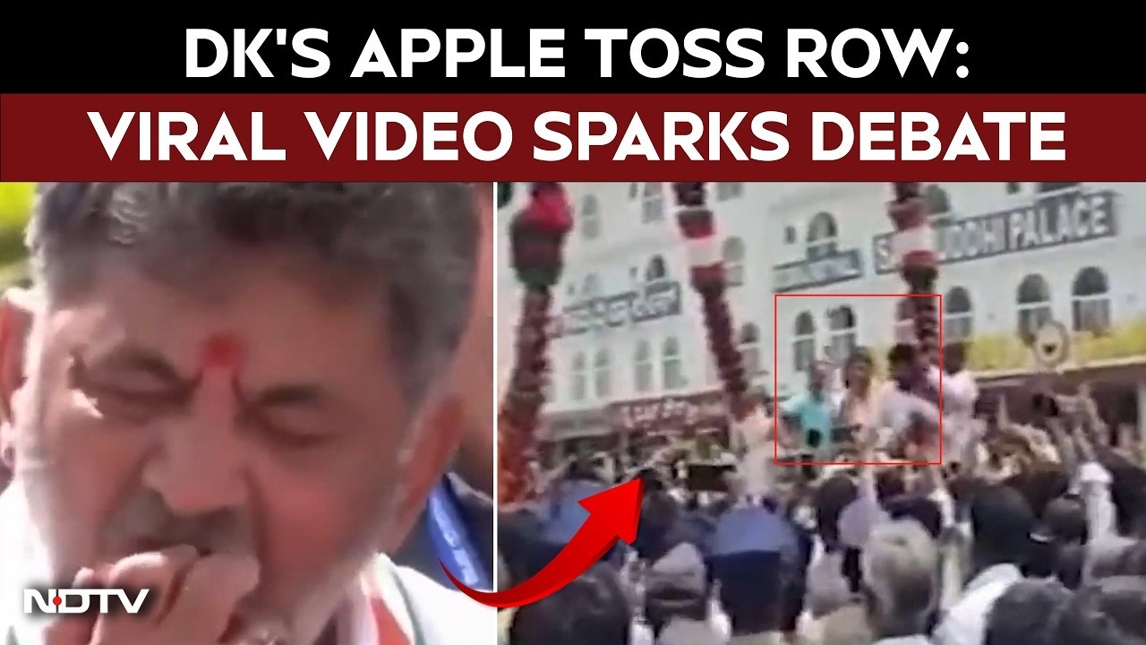DK Shivakumar LIVE | DK Shivakumar Throws Half-Eaten Apple At Crowds | Viral Video Draws Flak