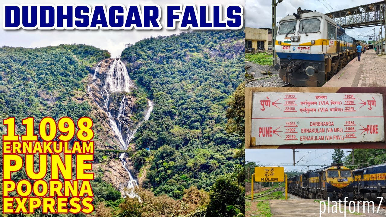 Shoranur to Belagavi via Dudhsagar Falls | 11098 Ernakulam Pune Poorna Express | Train Journey