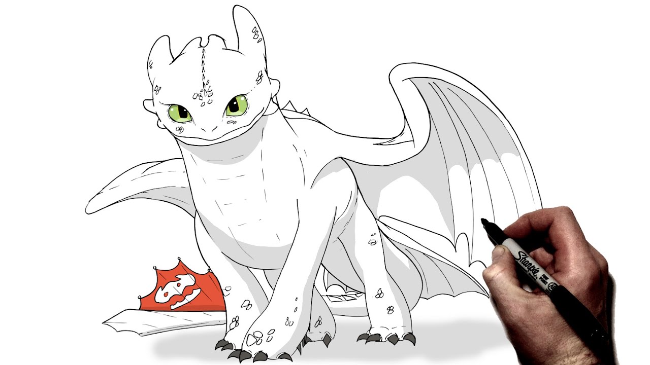 How To Draw Toothless | Step By Step | How To Train Your Dragon