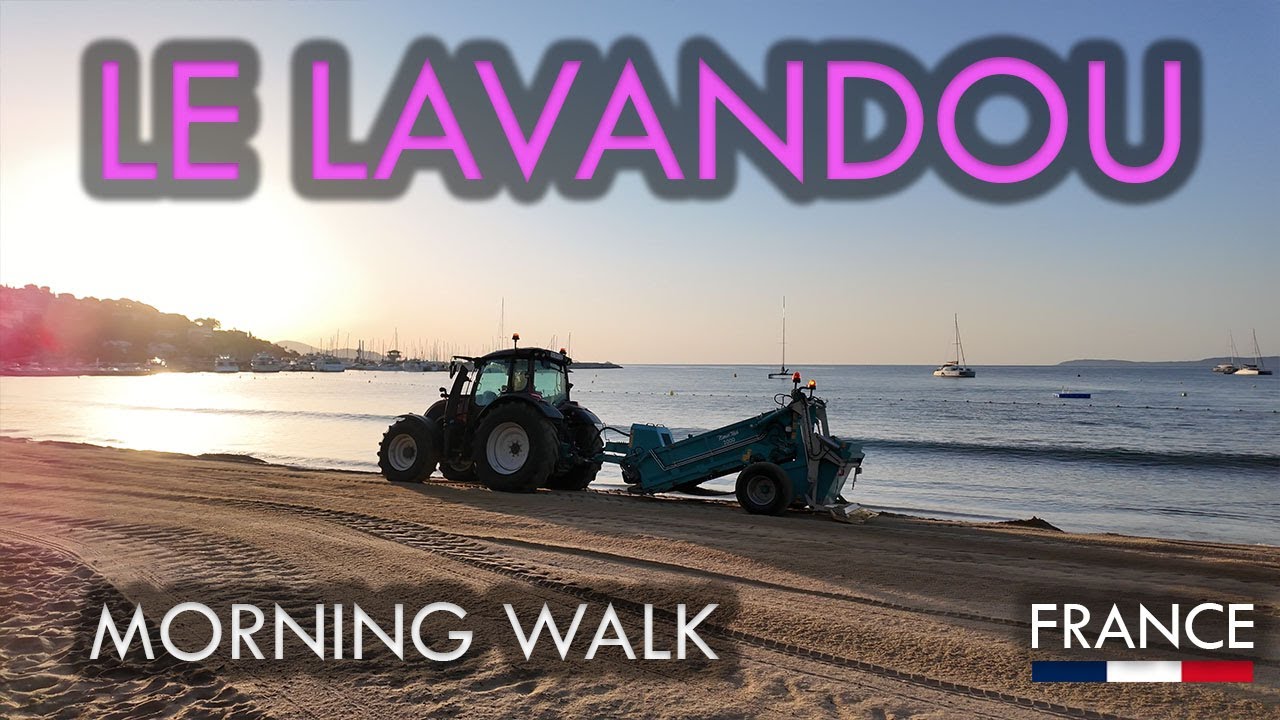 EARLY MORNING WALK IN LE LAVANDOU: PEACEFUL STREETS & EMPTY BEACHES