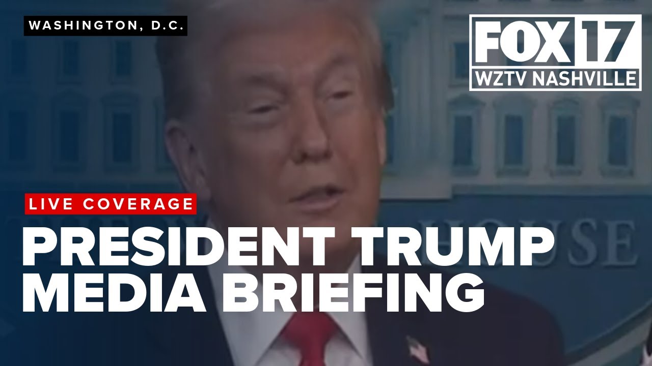 President Trump joins White House press secretary for media briefing, one year after inauguration