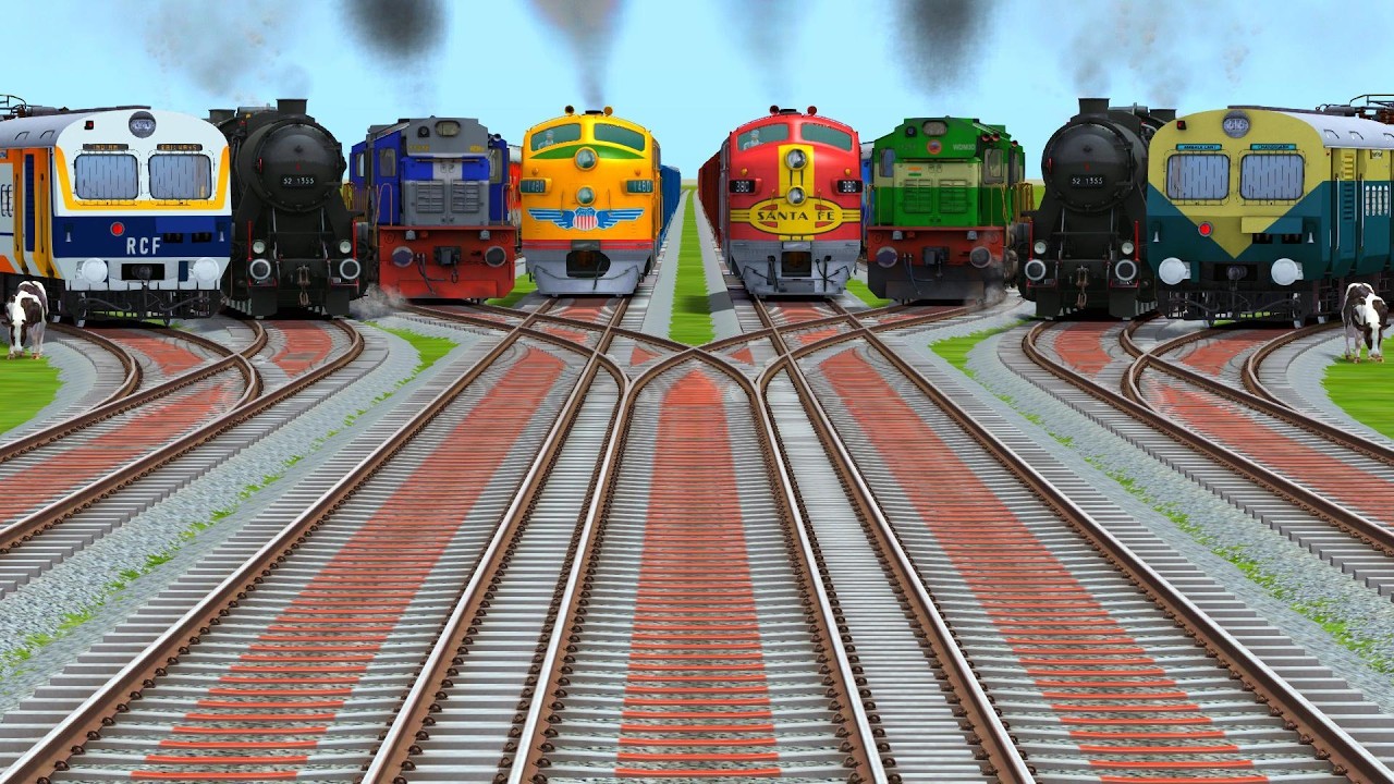 8️⃣Trains Crossing By Daimond⚜️ Railroad Crossing Tracks | fattest train crossing metrolink train