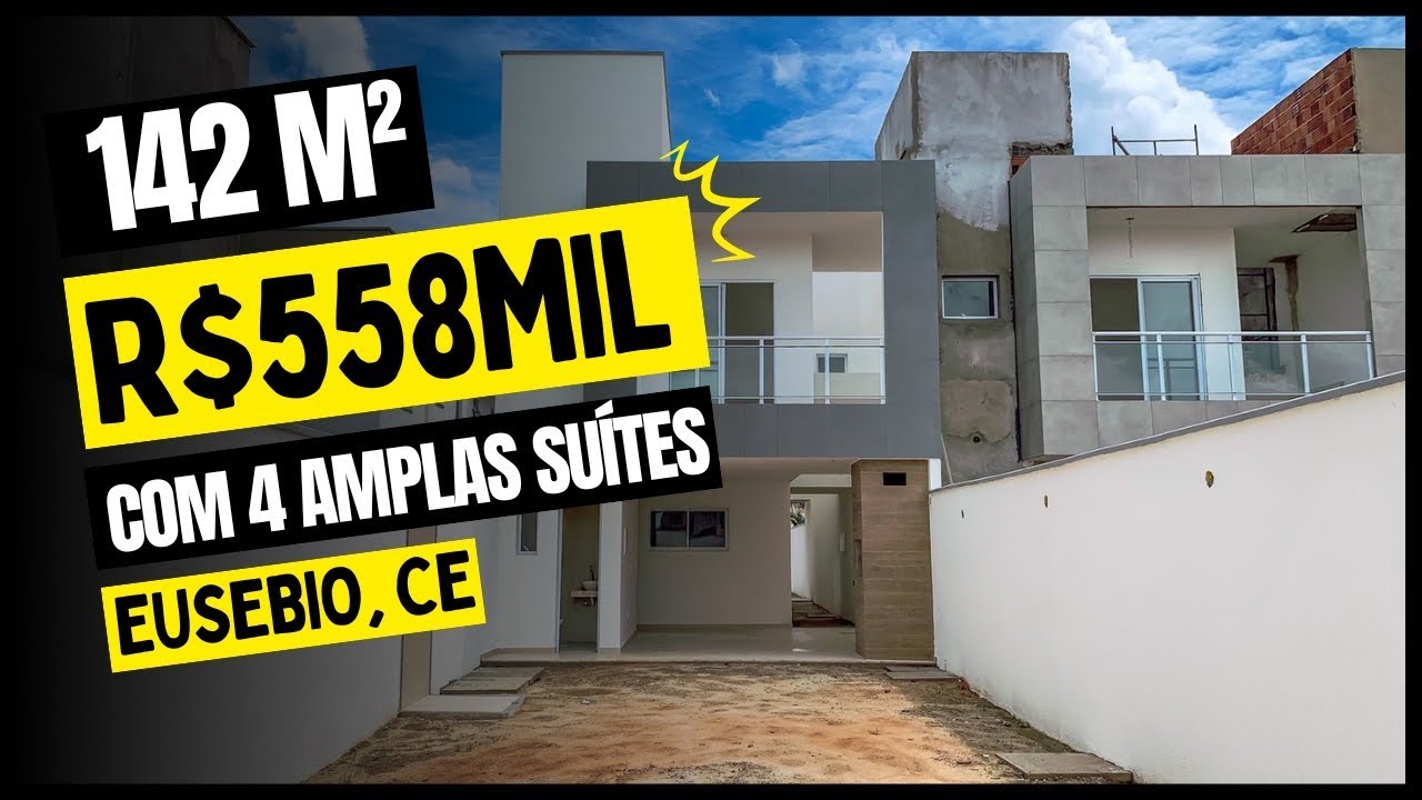 CASA NOVA 142 M2 4 SUÍTES À VENDA NO EUSÉBIO CEARÁ