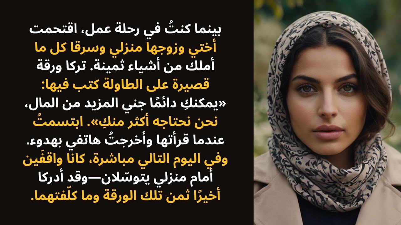 سرقت أختي وزوجها كل شيء أثناء سفري في رحلة عمل، وتركَا رسالة قاسية…