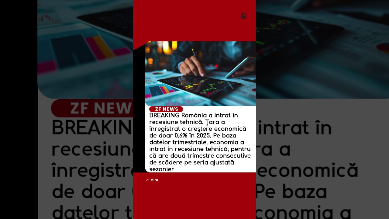 BREAKING Rom&acirc;nia a intrat &icirc;n recesiune tehnică