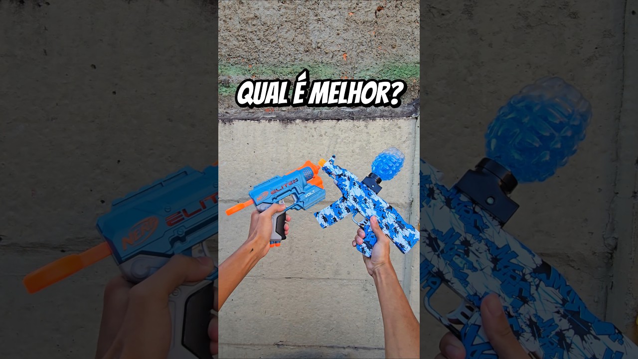 Arma de Gel VS Nerf!!!#nerf #armadegel #arma #asmr #satisfatorio