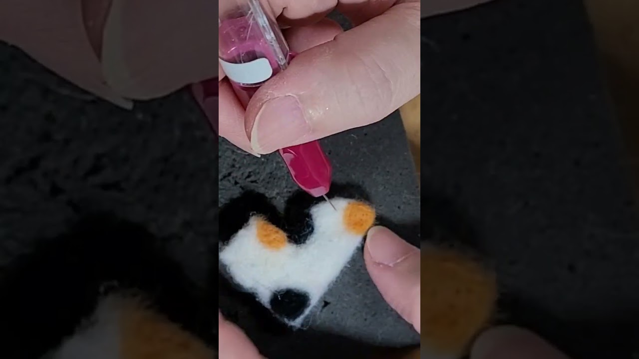 쿠키틀로 니들펠트 고양이 만들어 봐 / Making Needle Felt Cat with Cookie Frame