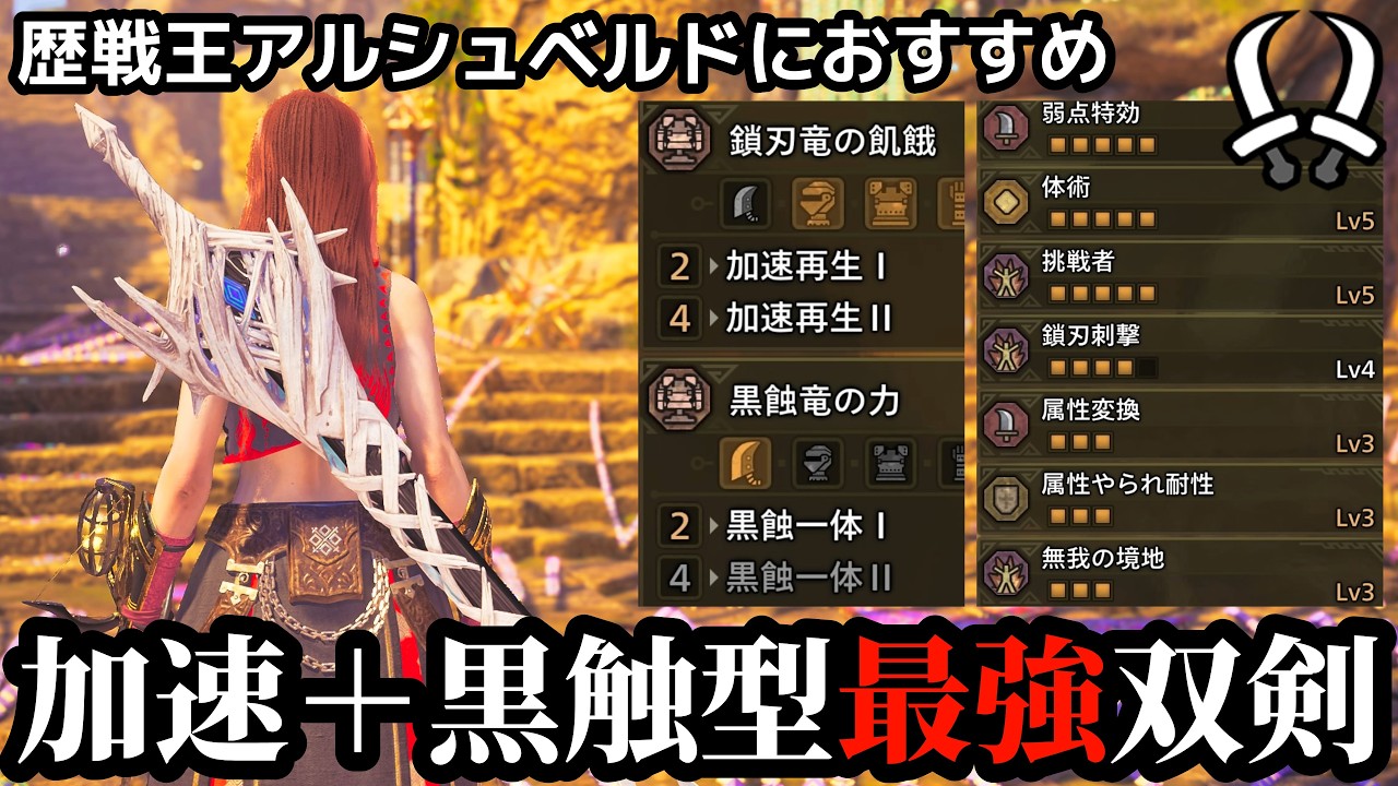 【ワイルズ双剣】自動回復できて火力も高い‼️シュバルカ4部位とゴア2部位の組み合わせが最強じゃね？【モンハンワイルズ】