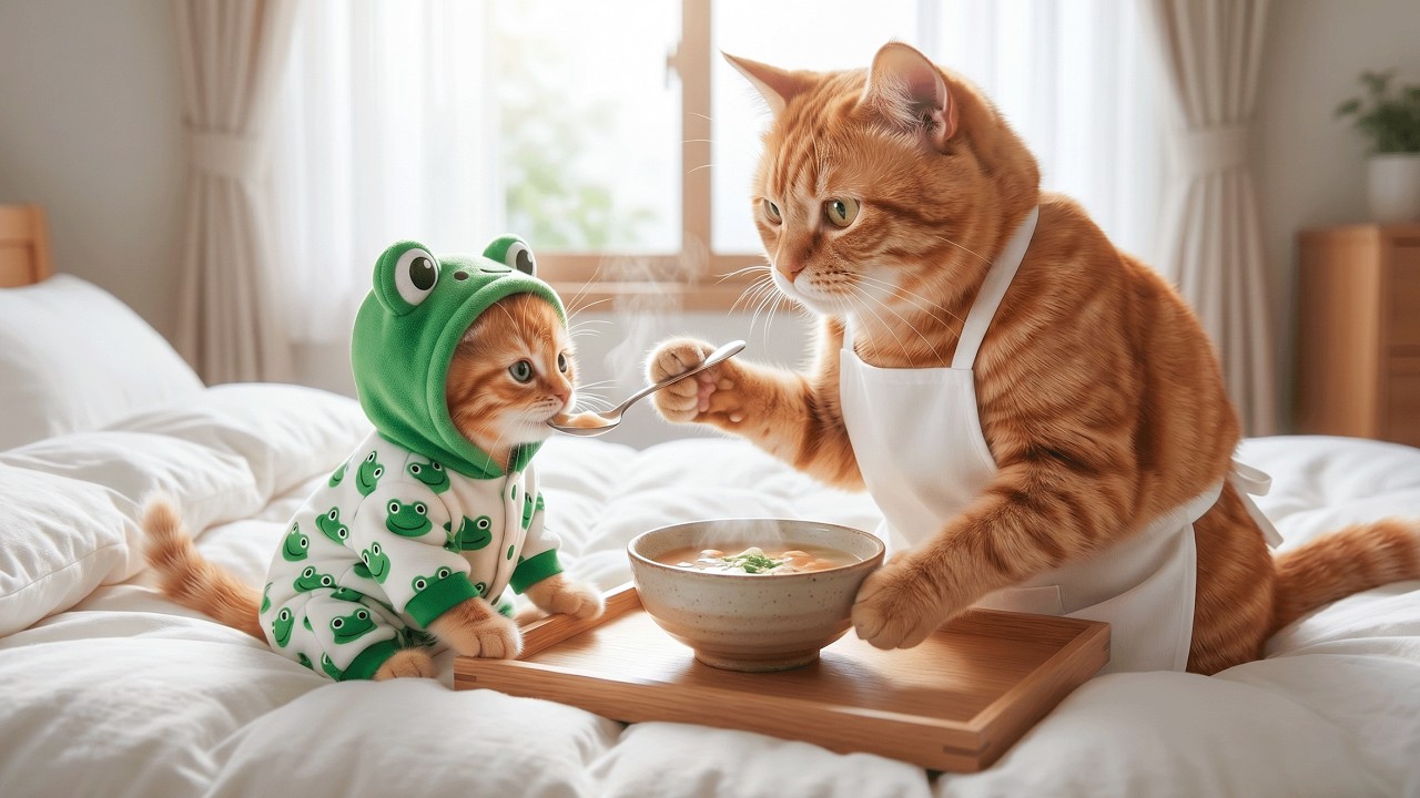 Рыжий котенок играет в грязных лужах и получает добрый урок от мамы-кошки 🌧️🐾