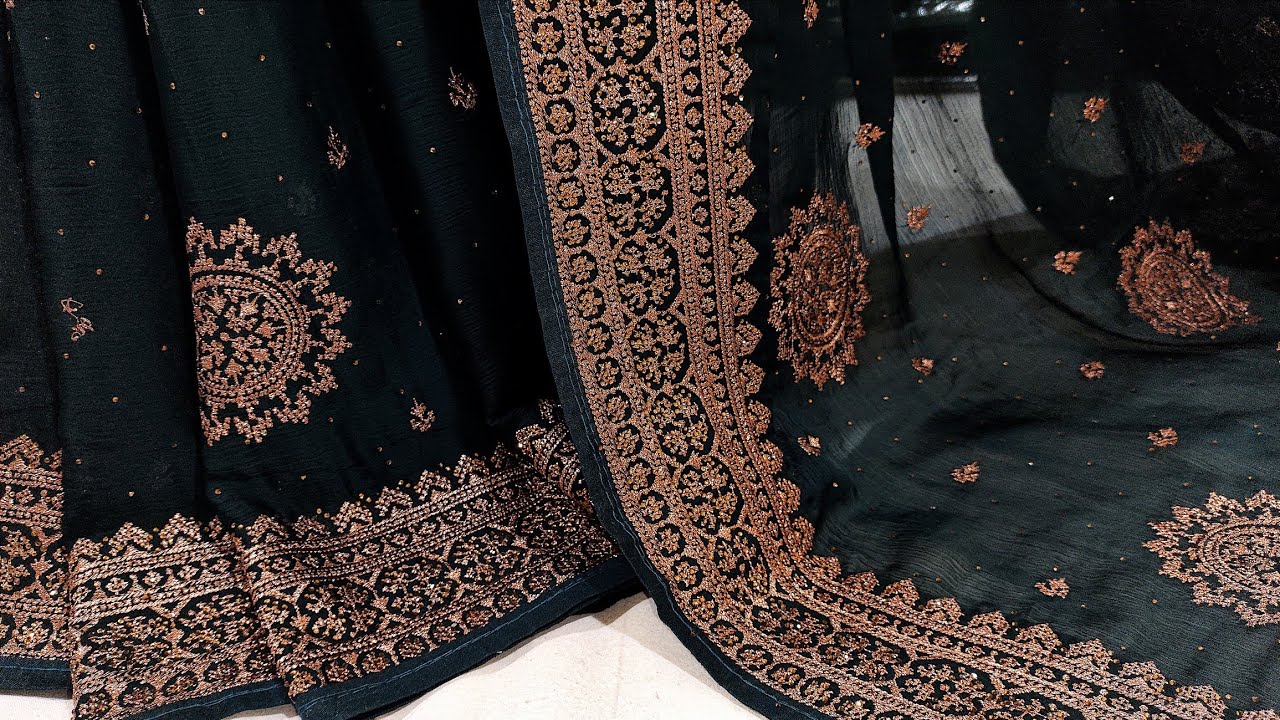 Georgette chiffon saree#fancy saree#party wear#saree Rs 1200