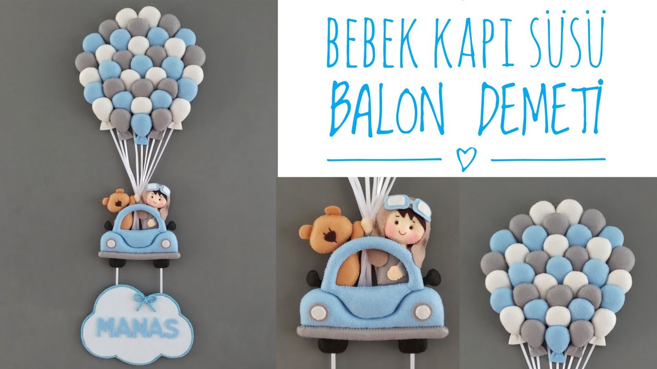 BEBEK KAPI SÜSÜ BALON DEMETİ/ DIY (Kendin Yap) Felt Balloon Home Decor