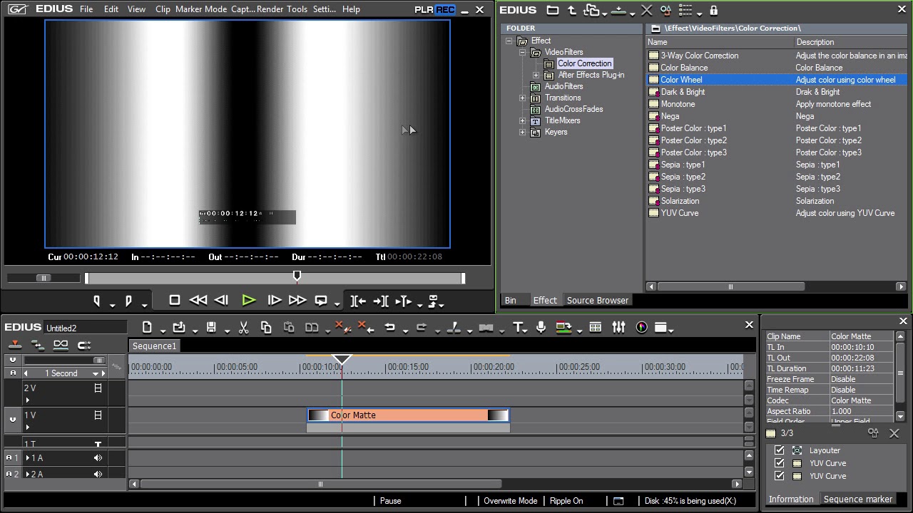 Grass Valley EDIUS Pro - 19) 8-bit vs. 10-bit Color Correction