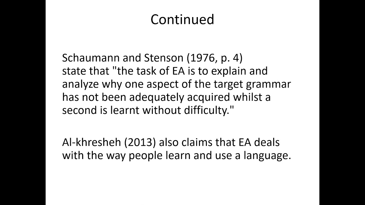 Error Analysis 1