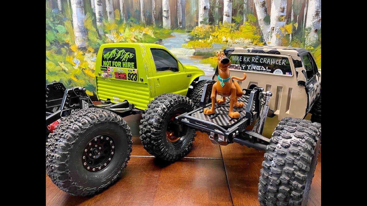 Axial SCX10 II with Axial SCX10 III Portal Axle Toyota Mojave II Hard Body Half Cab Crawler Build