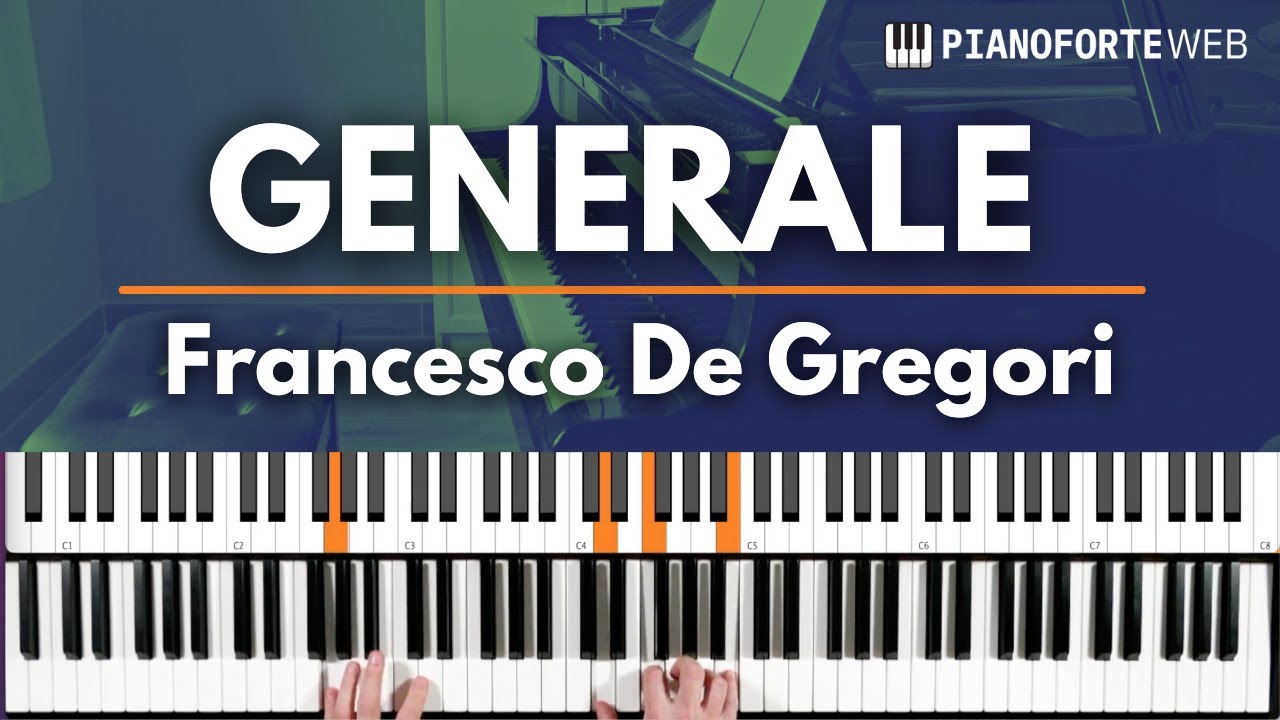 Come suonare al pianoforte GENERALE - Francesco De Gregori [Tutorial Pianoforte] 🎹