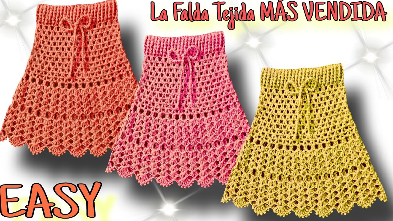 ⛔️ La FALDA tejida MÁS VENDIDA a crochet PASO A PASO 😍