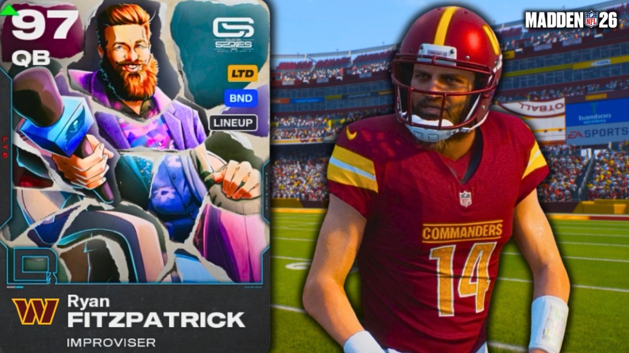 Райан Фицпатрик использует DOTS в команде Commanders Theme Team в Madden 26 Ultimate Team!