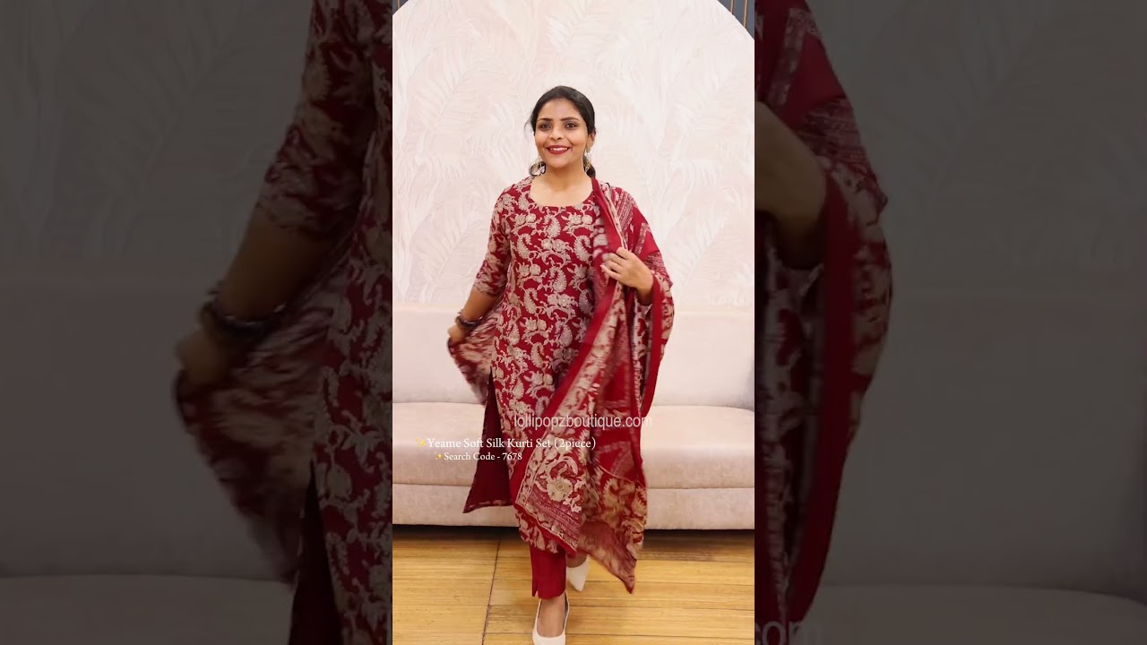🌟Yeame Soft Silk Kurti Set (3piece)