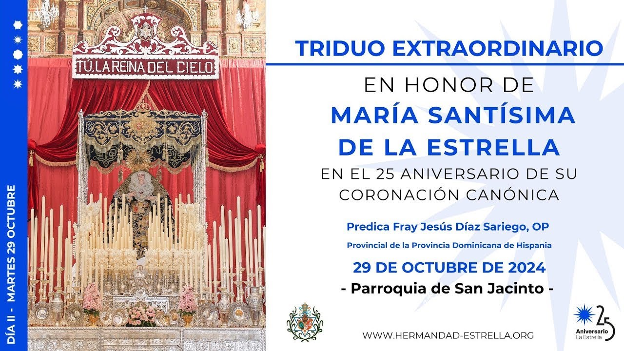 Solemne triduo en honor a María Stma. de la Estrella por el 25 aniversario de su Coronación Canónica