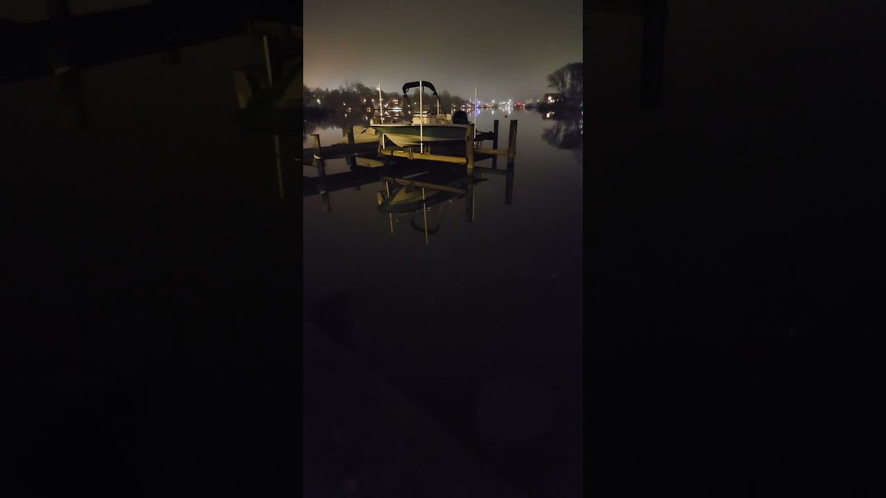 Boat silhouette and quiet ducks quacking at night #maryland #nature #ducks