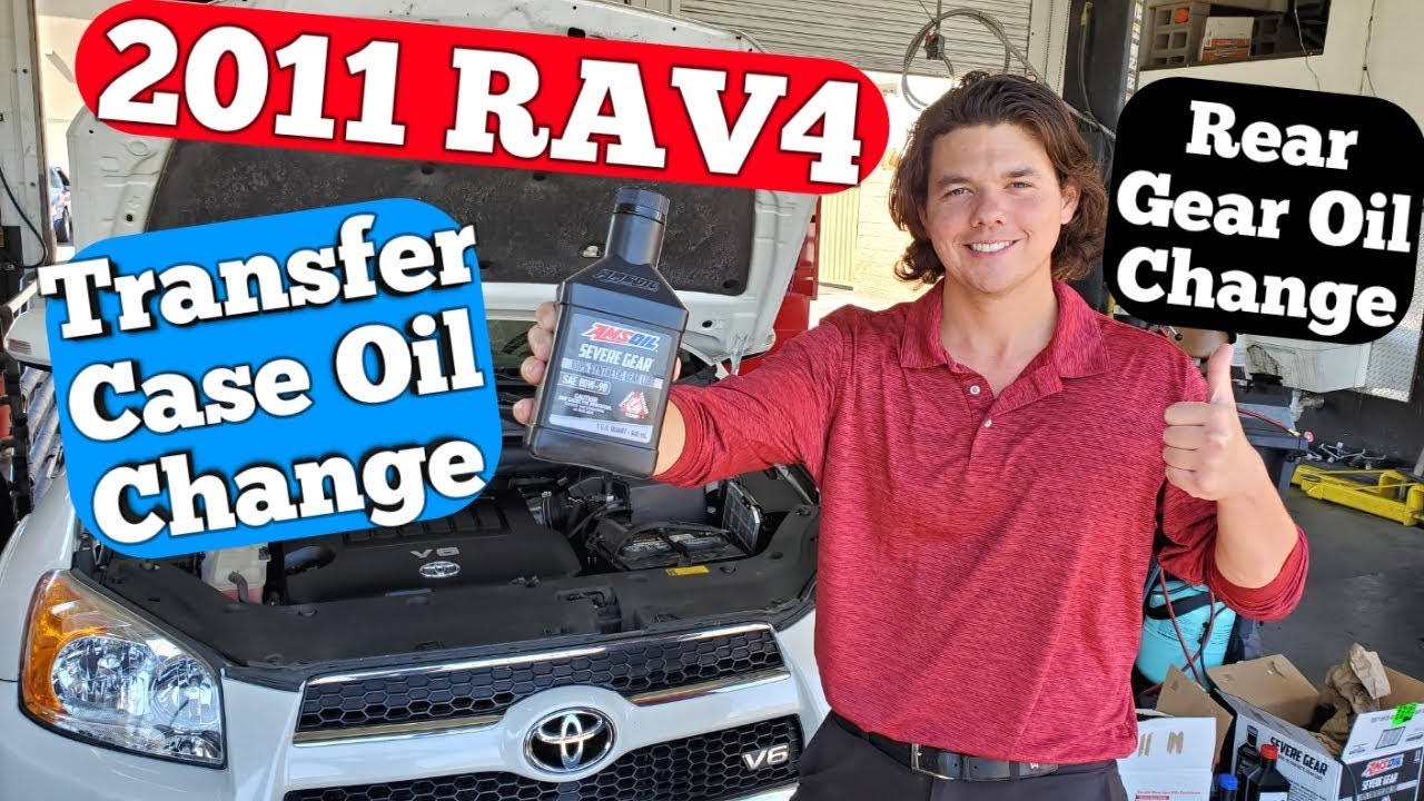 Замена трансмиссионного масла в раздаточной коробке Toyota RAV4 AMSOIL 2011 года