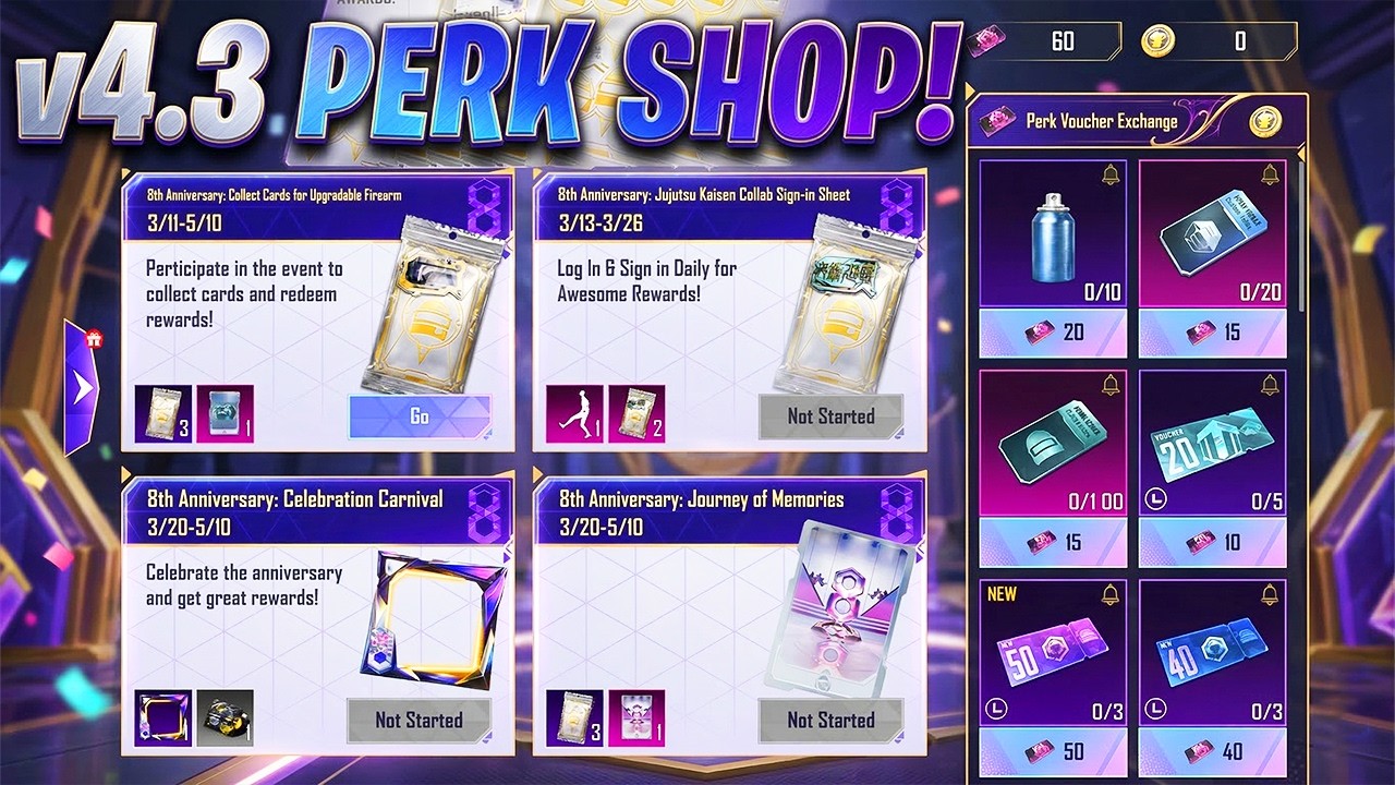 😍 PUBGM v4.3 PERK VOUCHER IS HERE || SILVER REDEEM REWARDS || CHARACTER VOUCHER EVENT COMING.