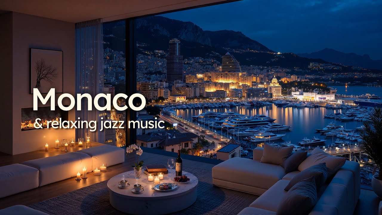 Smooth Night Jazz in Luxury Monaco Apartment | Relaxing Instrumental Jazz Music for Stress Relief