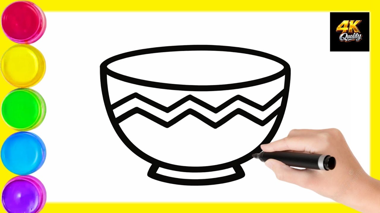 “Bowl drawing for Beginners | Easy Step by Step” | By Marker Art YT | Day #22