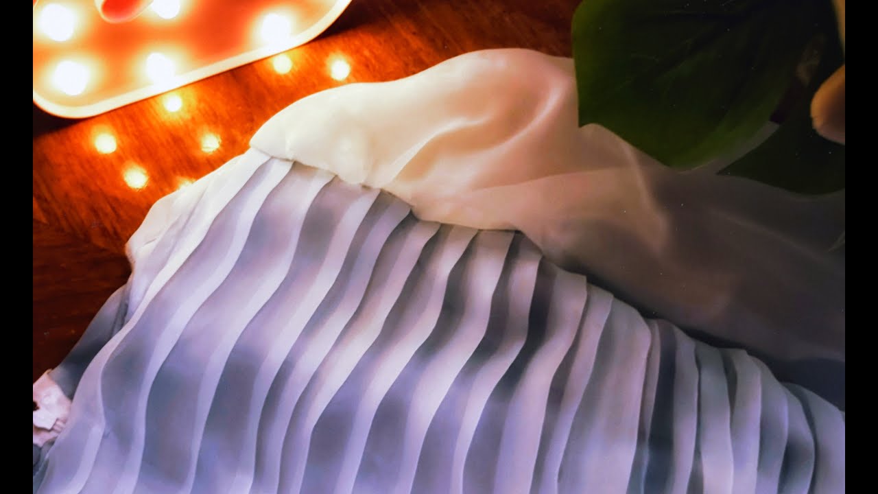 تفصيل فستان أورجانزا + كم مكشكش - How to make Organza Dress with Puff Sleeves