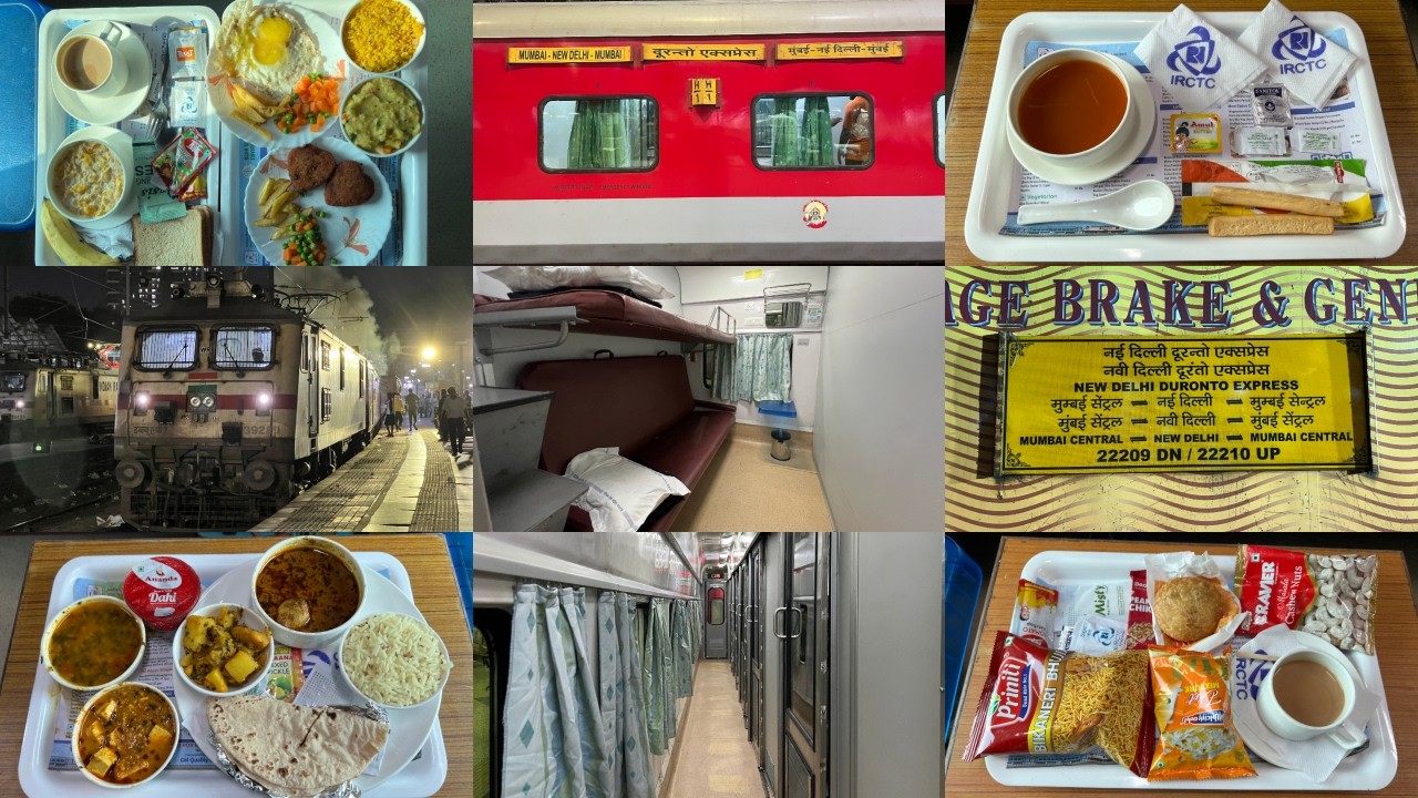 Mumbai To Delhi : Full Journey : Fastest Duronto Express First Class AC 22209 Mumbai Duronto Express