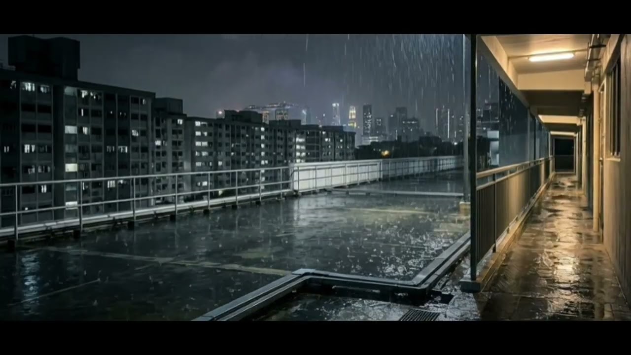 Bunyi Hujan Atas Bumbung 🌧 Singapore HDB | Rain on Roof | Calm Night