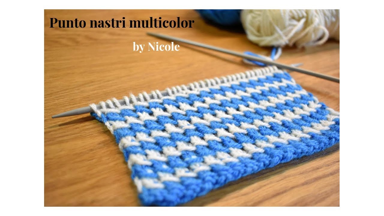 Punto nastri🎗️ multicolor ai ferri | Punto facile a maglia | Punti maglia🧶