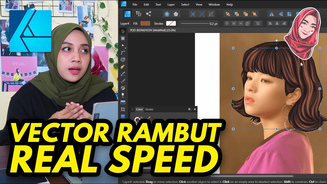 TUTORIAL VECTOR RAMBUT AFFINITY DESIGNER - REAL SPEED