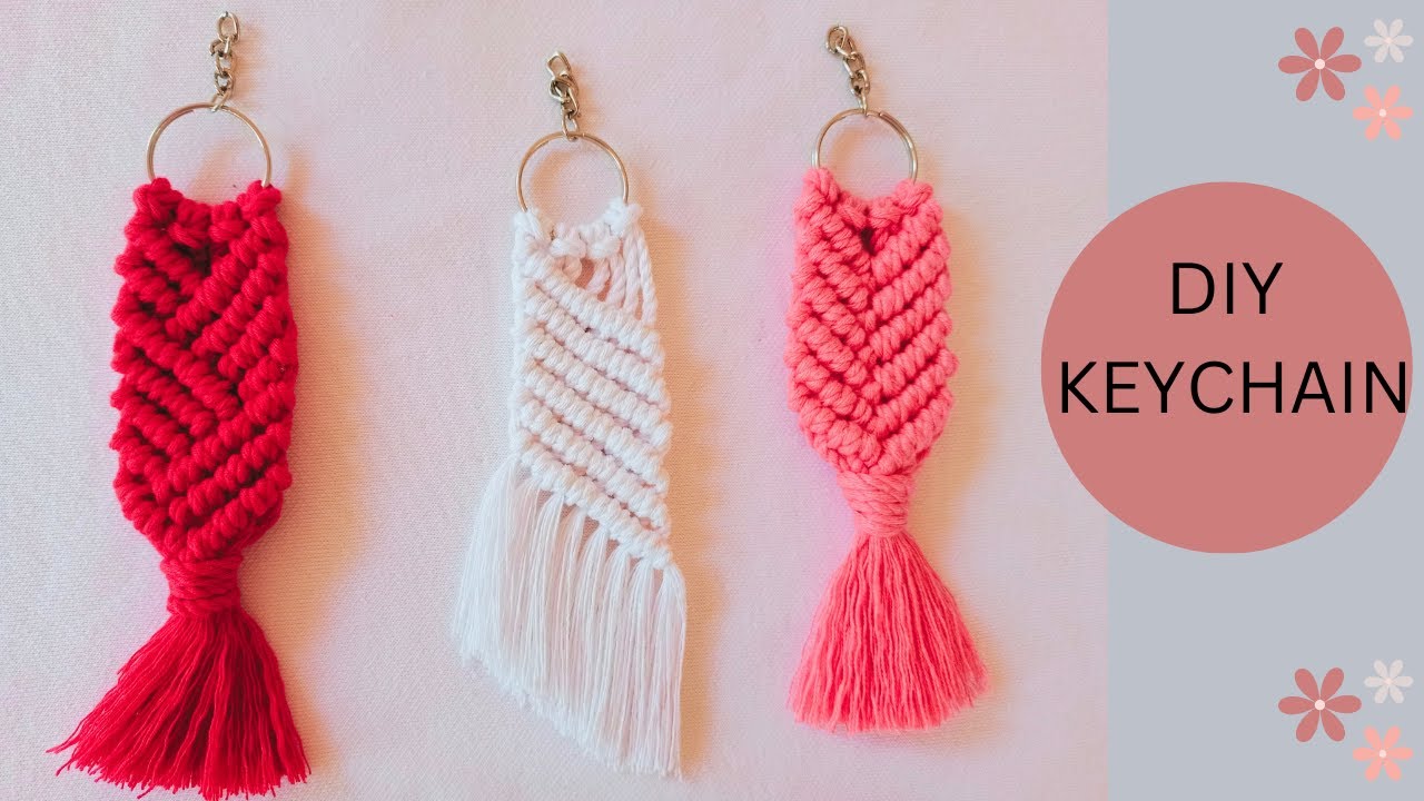 Diy: How To Make 3  different Macrame Keychain | Easy Fishtail Keychains For Beginner 🔑⛓️🧵