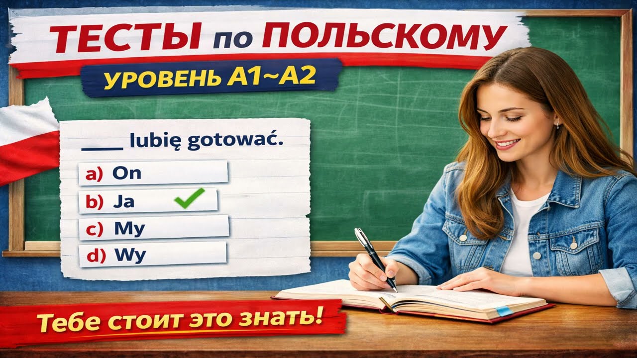 Польский язык A1–A2: практические тесты на грамматику и логику предложений