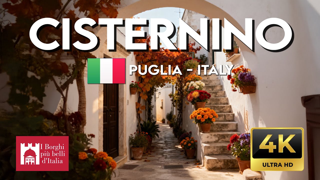 CISTERNINO PUGLIA Walking Tour 4K | Silent Autumn Walk (ASMR) in the Peaceful White Village