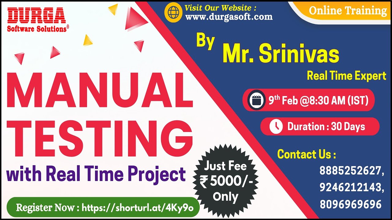 MANUAL TESTING Online Training @ DURGASOFT